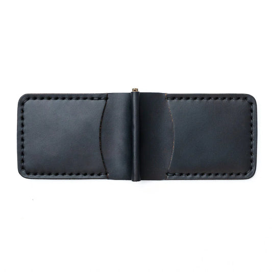 Praestans Vault Black Leather Money Clip Wallet