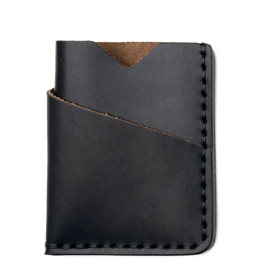 Praestans Vault Black Front Pocket Leather Wallet