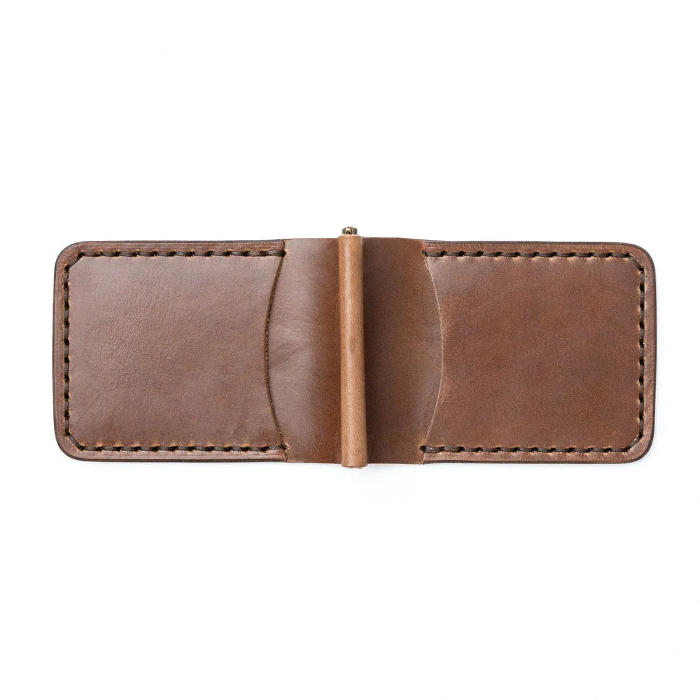 Praestans Vault | Leather Money Clip Wallet – Light Brown