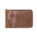 Light Brown Leather Money Clip Wallet