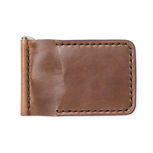 Praestans Vault Light Brown Leather Money Clip Wallet