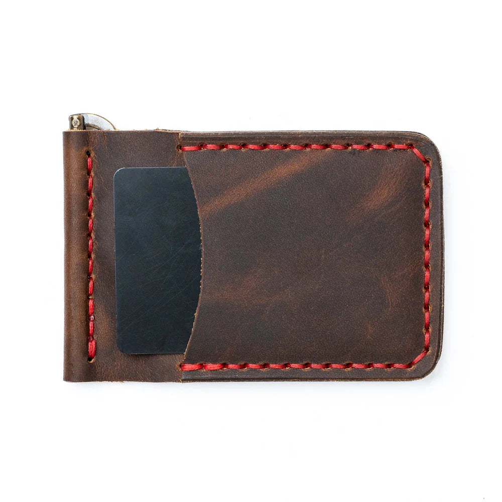 Praestans Vault | Leather Money Clip Wallet – Brown