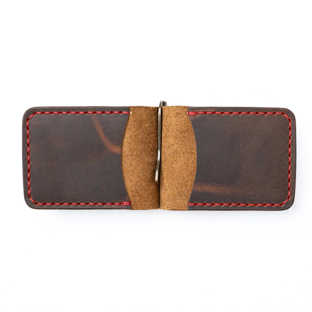 Praestans Vault | Leather Money Clip Wallet – Brown