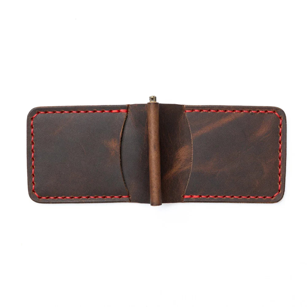 Praestans Vault | Leather Money Clip Wallet – Brown