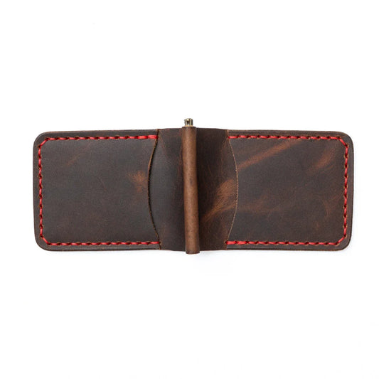 Praestans Vault Brown Leather Money Clip Wallet