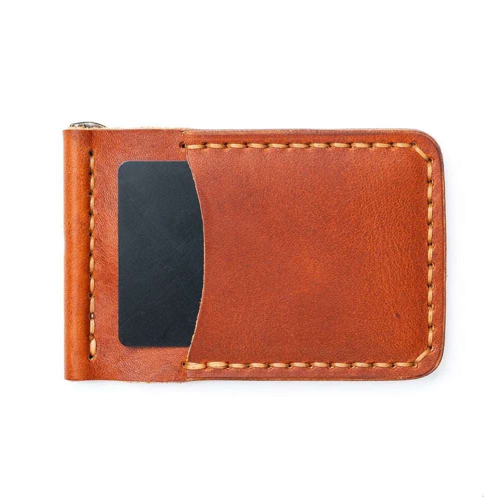 Praestans Vault | Leather Money Clip Wallet – Tan