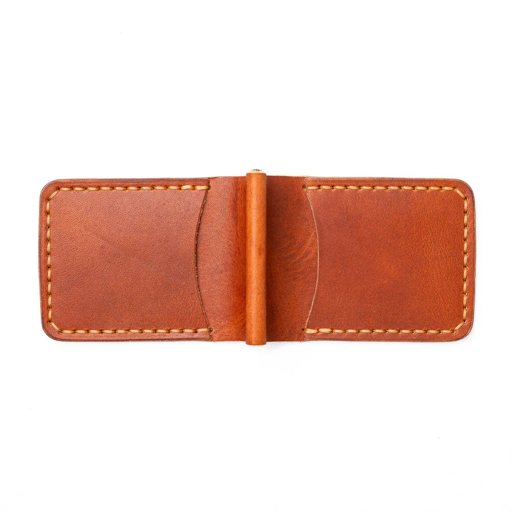 Praestans Vault | Leather Money Clip Wallet – Tan