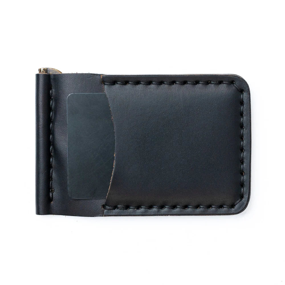 Praestans Vault Black Leather Money Clip Wallet
