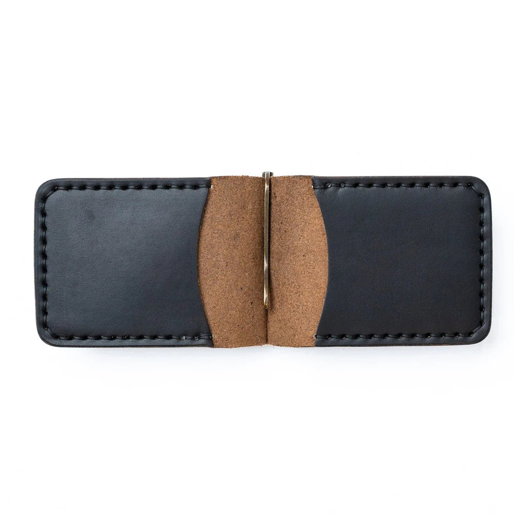Praestans Vault Black Leather Money Clip Wallet