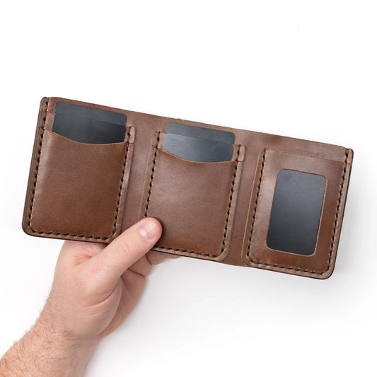 Praestans Vault Natural Full grain Trifold Leather Wallet