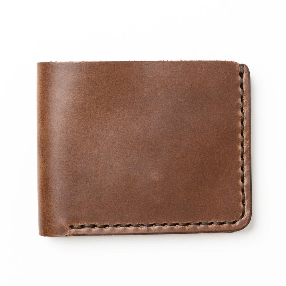 Natural Full Grain Bifold Leather Wallet