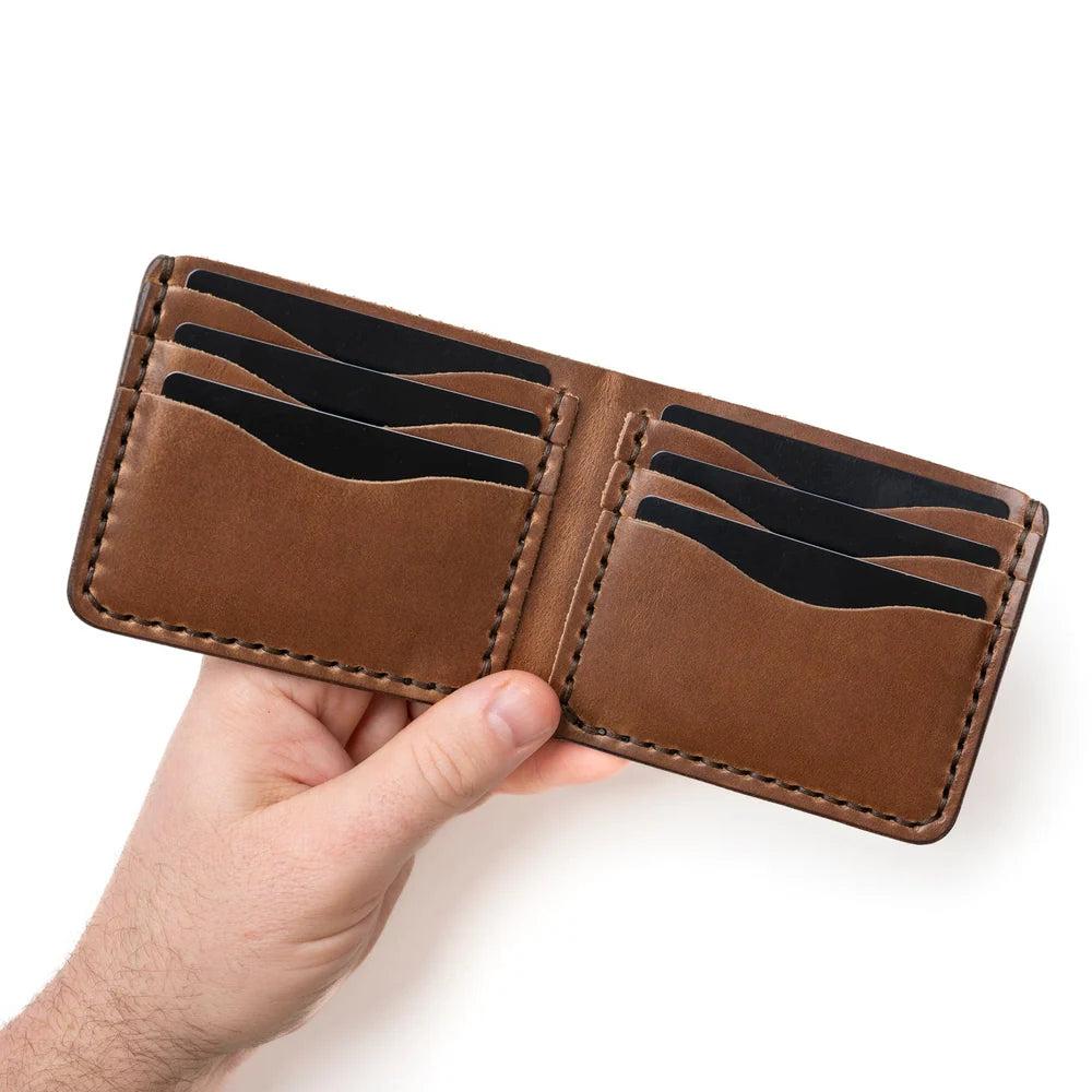 Natural Full Grain Bifold Leather Wallet
