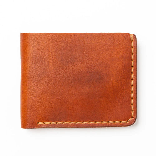 English Tan Full Grain Bifold Leather Wallet