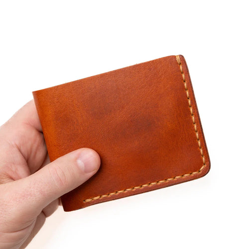 English Tan Full Grain Bifold Leather Wallet