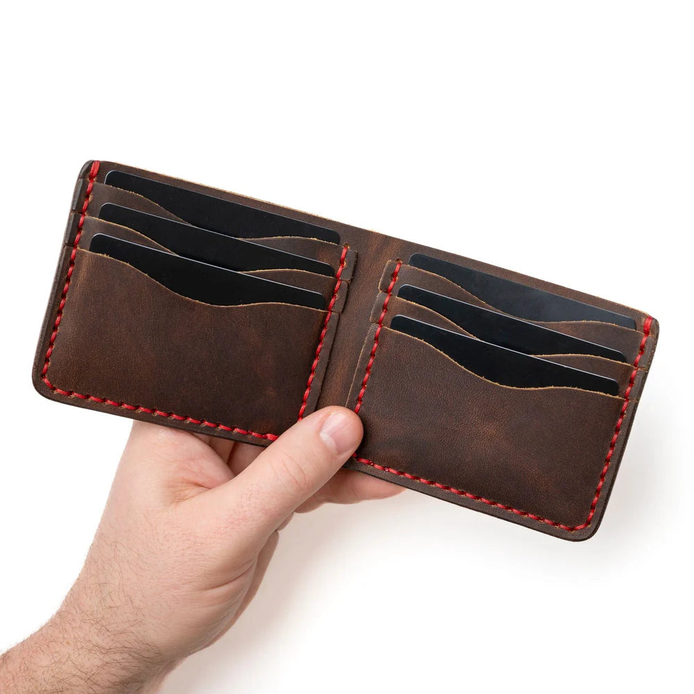 Praestans Vault Bifold Leather Wallet – Brown