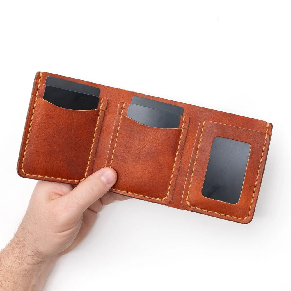 Praestans Vault | Trifold Leather Wallet – Tan