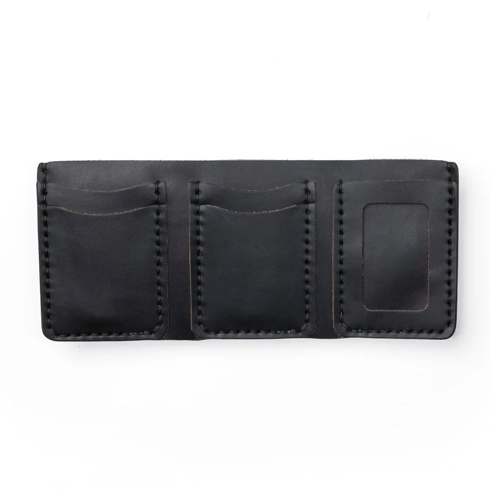Praestans Vault | Trifold Leather Wallet – Black